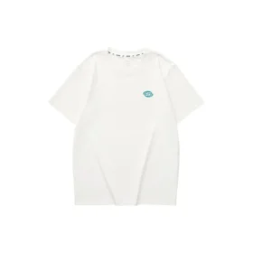 T-shirt casual com letras impressas “Branco Azul”