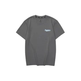 T-shirt casual com letras impressas “Cinza-azulado”