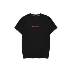 T-shirt casual com letras impressas “Preto Vermelho Branco”