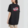 T-shirt casual com letras impressas “Preto Vermelho Branco”
