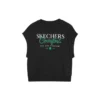 T-shirt casual sem mangas com estampado “Preto”