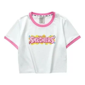 T-shirt com letras impressas “Branco Rosa Azul”