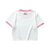 T-shirt com letras impressas “Branco Rosa Azul”