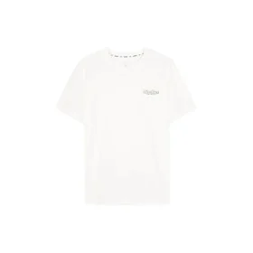 T-shirt desportiva casual de manga curta “Branco Amarelo”