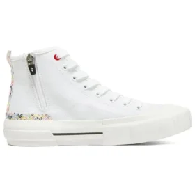 Ténis de cano alto James Goldcrown x Skechers New Moon em sapatos de lona Branco