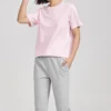 Unissexo Tricô Estampado Rosa