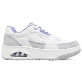 Uno Court – Sapatos de estilo Court “Branco Cinza Azul”