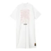 Vestido casual com meio fecho e logótipo estampado “Branco Rosa Preto”