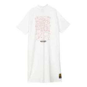 Vestido casual com meio fecho e logótipo estampado “Branco Rosa Preto”