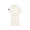 Vestido de manga curta com cordão na cintura e logótipo da série Stroll “Branco Verde”