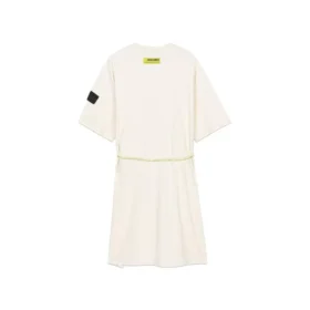 Vestido de manga curta com cordão na cintura e logótipo da série Stroll “Branco Verde”