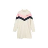 Vestido desportivo em patchwork com painéis contrastantes “Preto Branco Rosa”