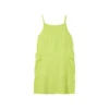 Vestido Solto Sem Mangas com Corda na Cintura e Cor Sólida “Verde”