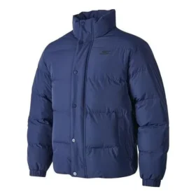 Waterproof Down Jacket com letras estampadas “Azul-petróleo”